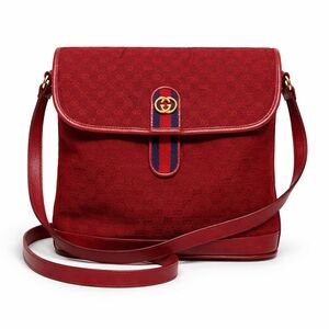 Gucci Vintage Micro Guccissima in a burgundy canvas & leather crossbody bag